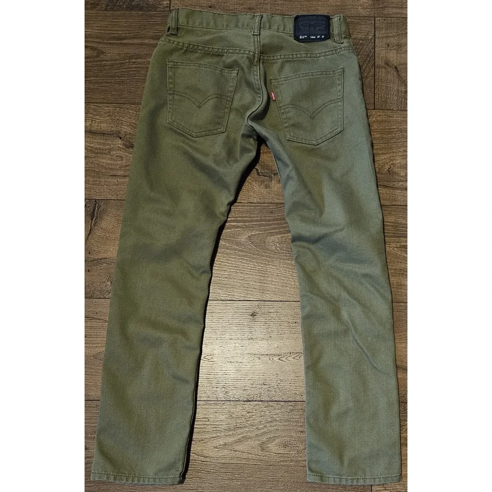 Levis 511 Slim Size 14 Regular W27xL27 Olive Green Actual (27x26)